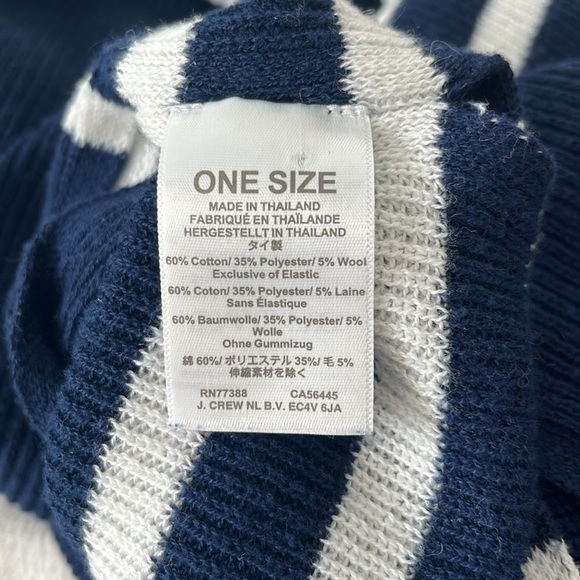J.Crew Navy Blue Stripe Knit Poncho | One Size - Picture 7 of 7
